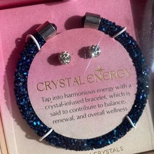 Crystal Energy 💎 Blue Bracelet & Earrings Set